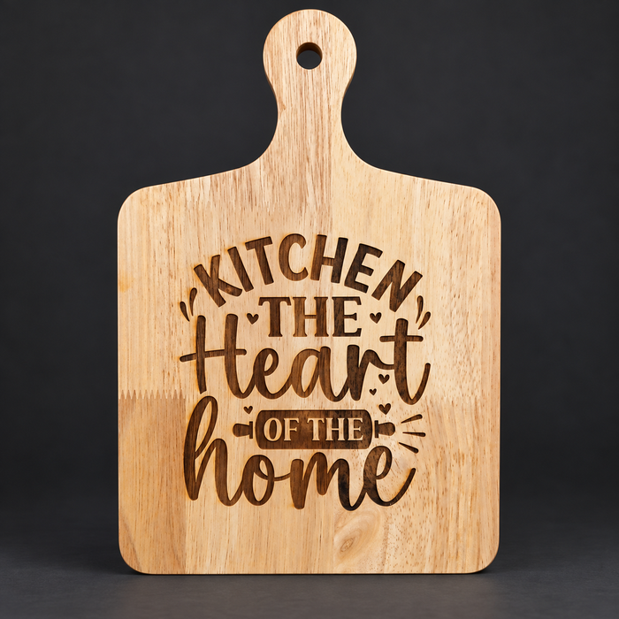 Kitchen the Heart of the Home Engraved Handled Cutting Board