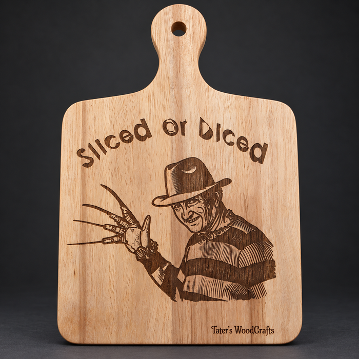 Freddy Sliced or Diced Engraved Handled Cutting Board
