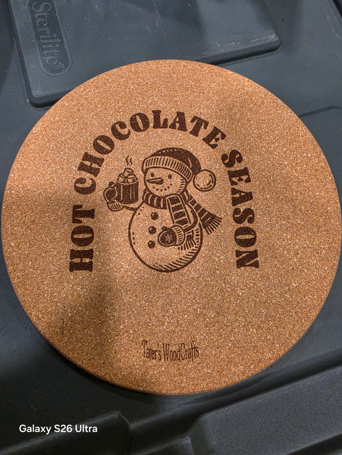 Hot Chocolate Season Cork Trivet product photograph