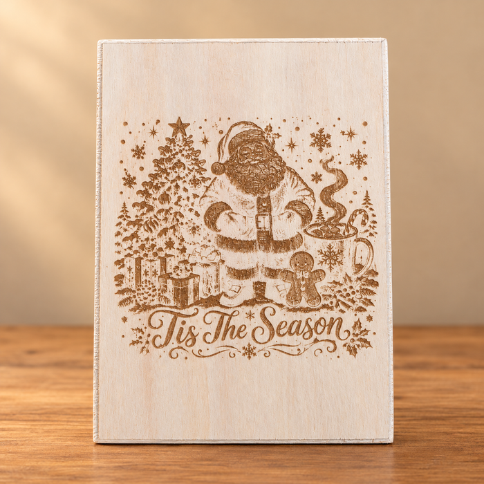 Tis the Season Santa Wooden Sign
