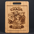 Chaos We Call It Family Engraved Bamboo Cutting Board