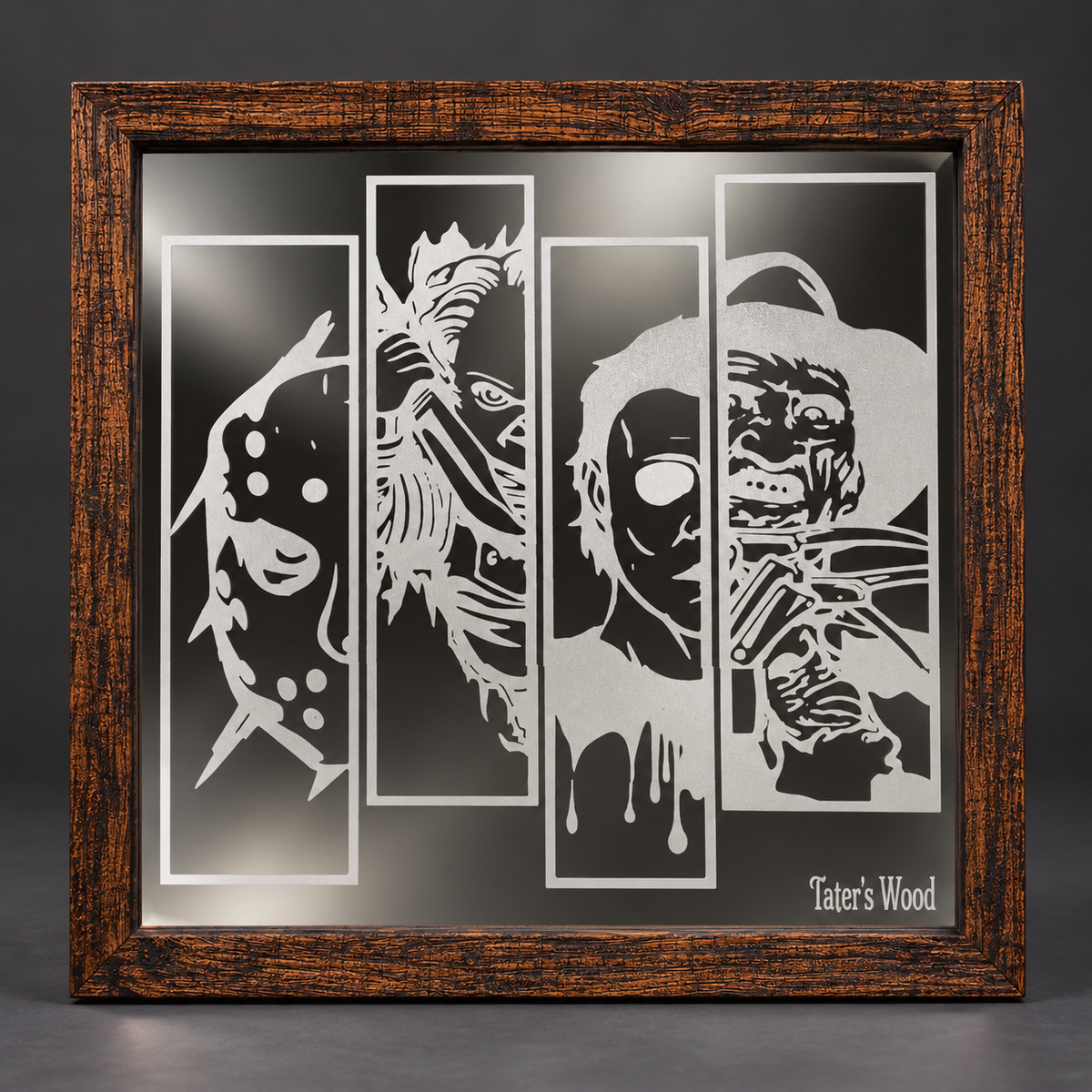 Horror Legends Framed Engraved Mirror