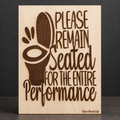 Please Remain Seated Bathroom Humor Wooden Canvas — 8 × 11 in