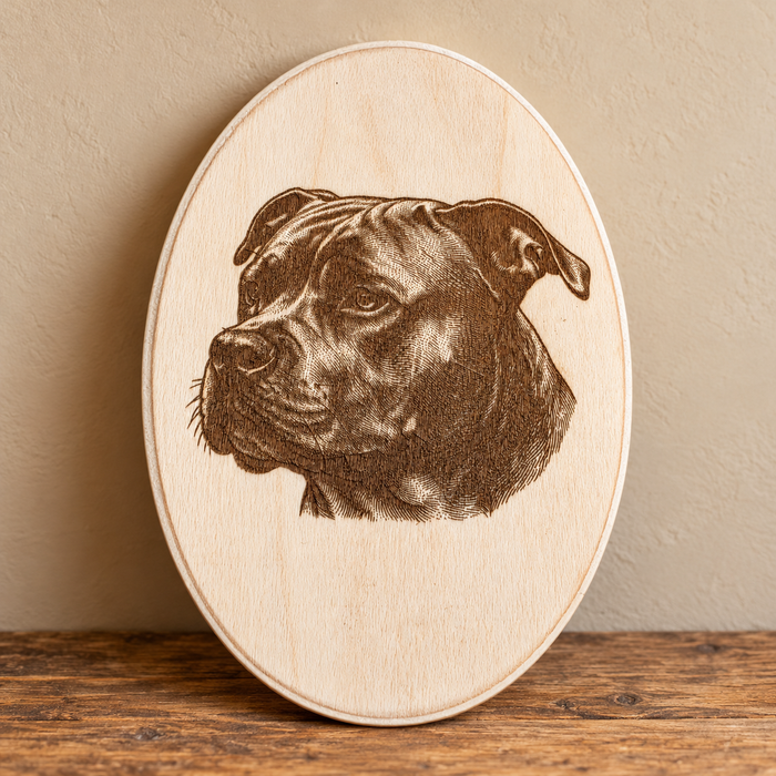 Dog Portrait Oval Wooden Plaque — Shorthaired Dog